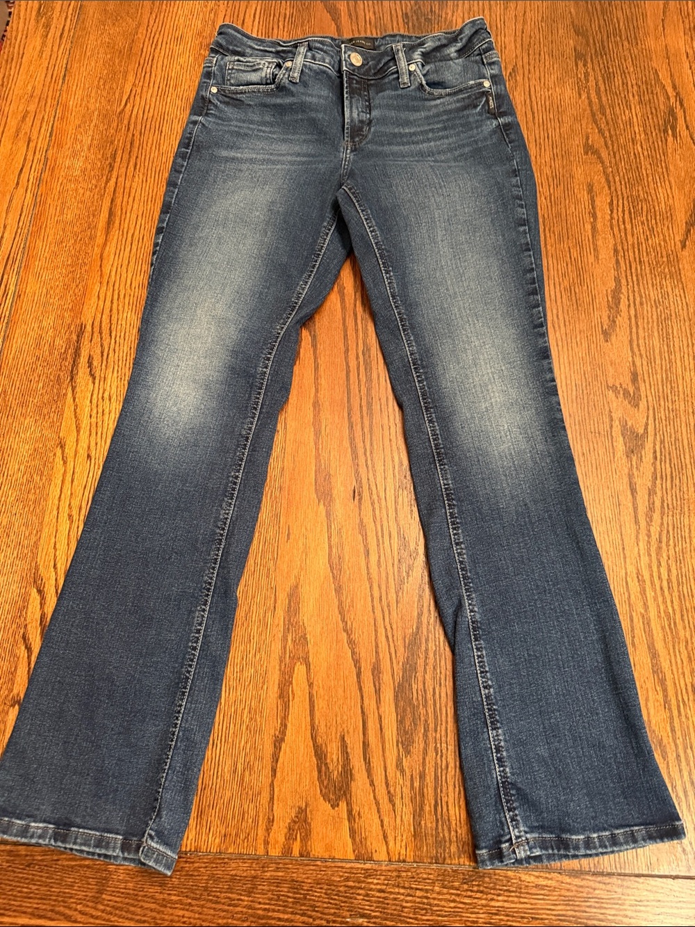 Silver Western Bootcut Stretch Jeans Dark Wash Long 30x33 Jeans Elyse